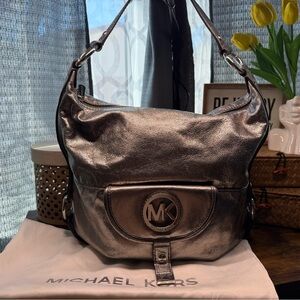 Michael Kors Shimmering Silver Hobo Bag